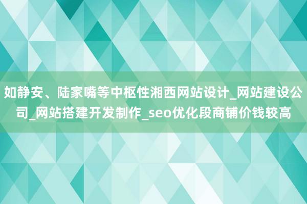 如静安、陆家嘴等中枢性湘西网站设计_网站建设公司_网站搭建开发制作_seo优化段商铺价钱较高